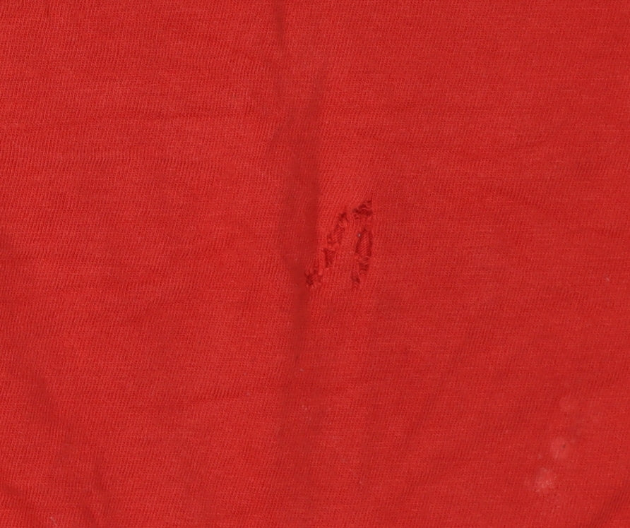 Luke Men's Red Large Cotton T-Shirt with Logo