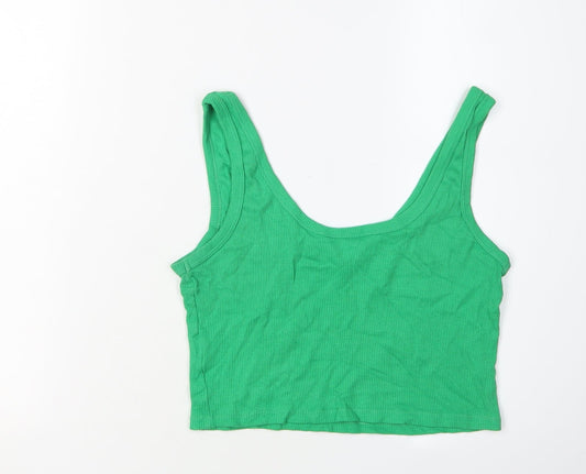 Womens UK Size S Brave Soul Green Cropped Tank