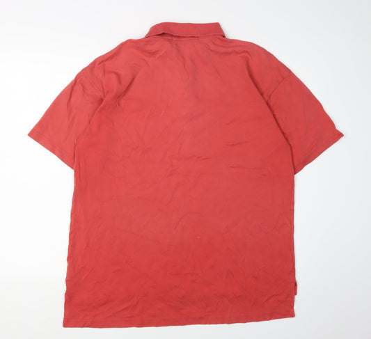 Faldo by Pringle Men's Red Polo Shirt - Medium