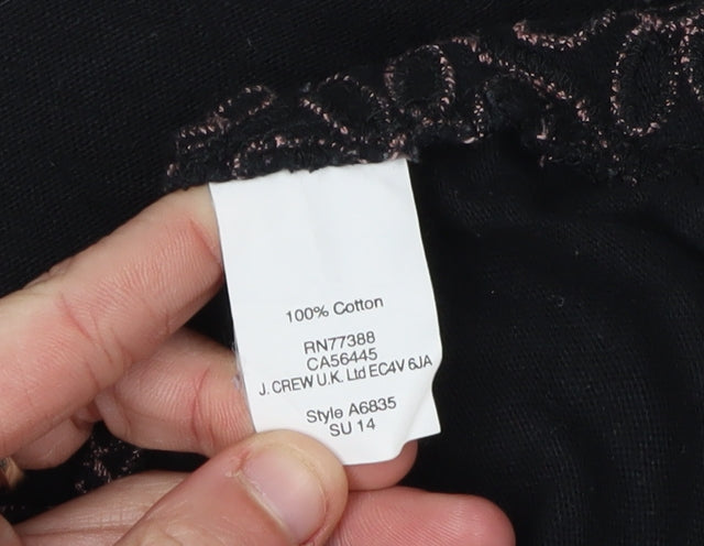 Womens UK Size M J.CREW Black Basic Blouse