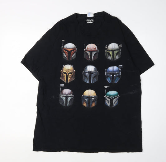 Star Wars Men's Black L T-Shirt, Cotton Graphic Print