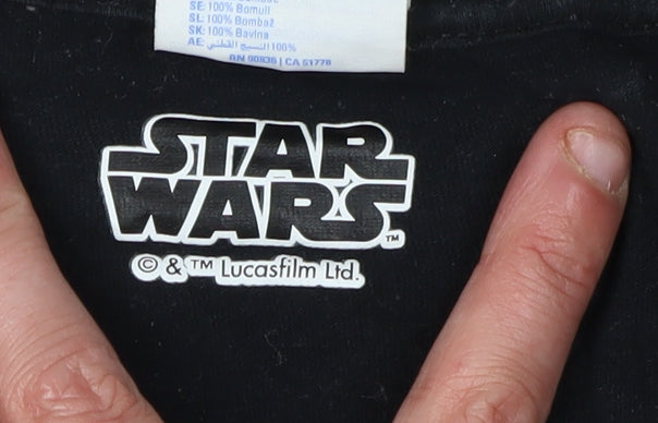 Star Wars Men's Black L T-Shirt, Cotton Graphic Print