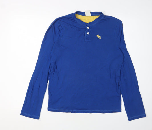 Abercrombie & Fitch Boys Blue XL Henley Long Sleeve Pullover Top