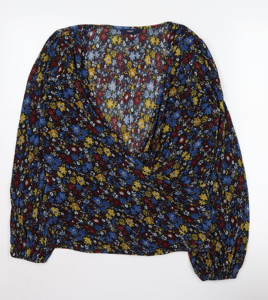 Womens UK Size 12 NEXT Multicoloured Wrap Blouse