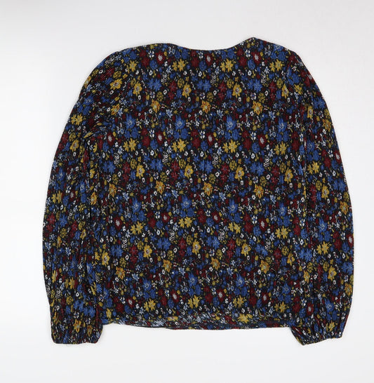 Womens UK Size 12 NEXT Multicoloured Wrap Blouse