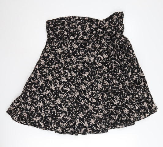 GAP Women's Black Floral A-Line Skirt Size 8
