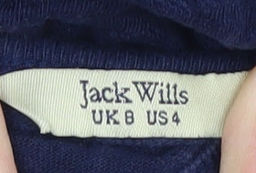 Jack Wills Women's Blue Cotton Sleeveless Tank UK 8