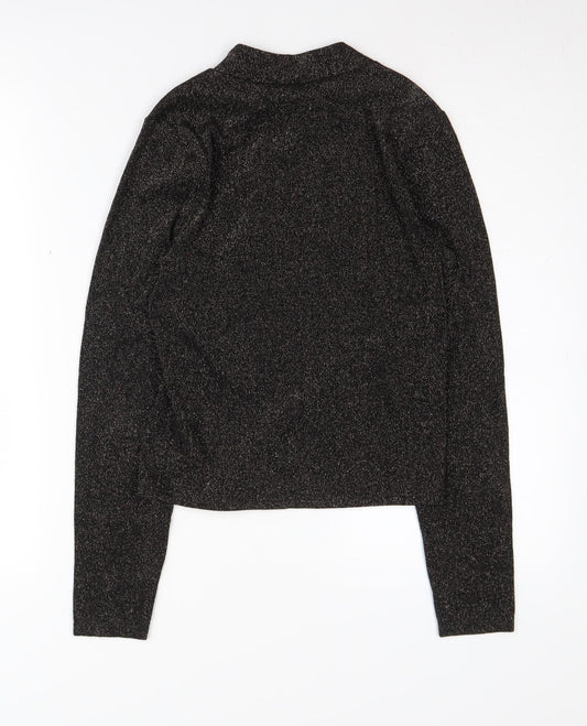 Miss Selfridge Women’s Black Mock Neck Blouse Size 12