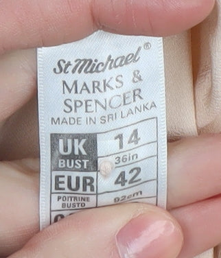 Womens UK Size 14 Marks and Spencer Beige Basic Button-Up