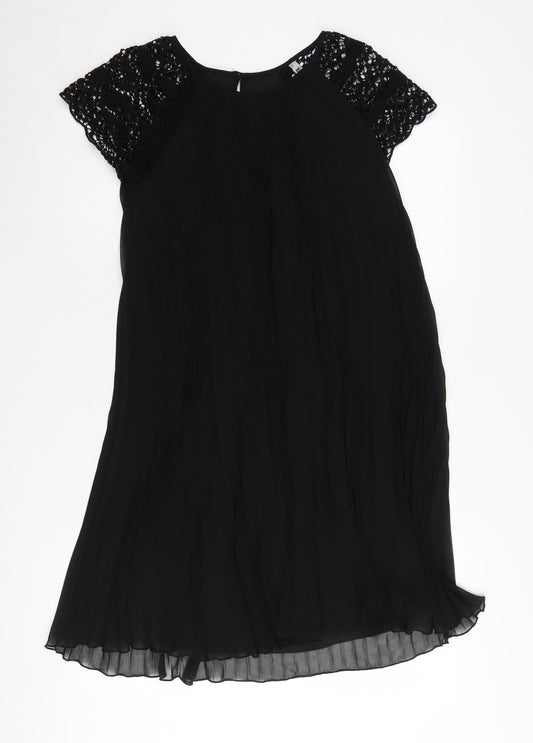 Zara Women's Black XS Crochet Cap Sleeve Dress