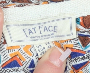 Womens UK Size 14 Fat Face Multicoloured Basic T-Shirt