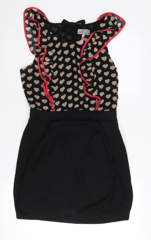 Lipsy London Women's Black Mini Dress Size 14