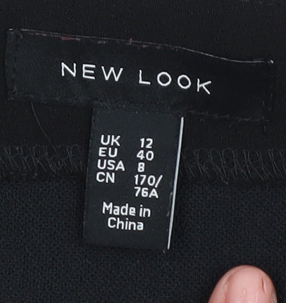 New Look Women's Black Embroidered Skirt Size 12