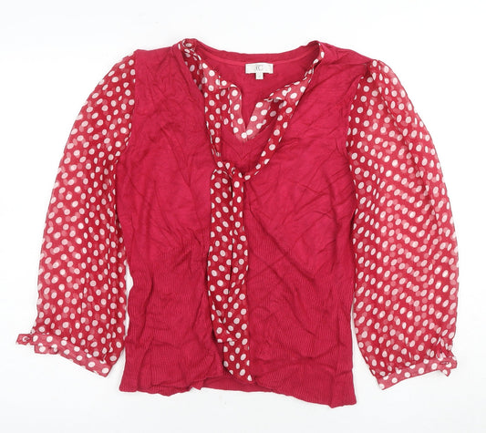 Womens UK Size L CC Red Wrap Blouse
