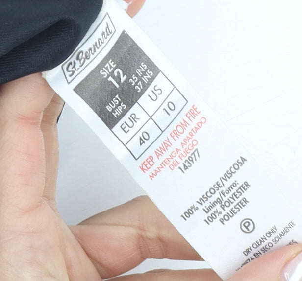 St Bernard Women's Black Sheath Dress Size 12