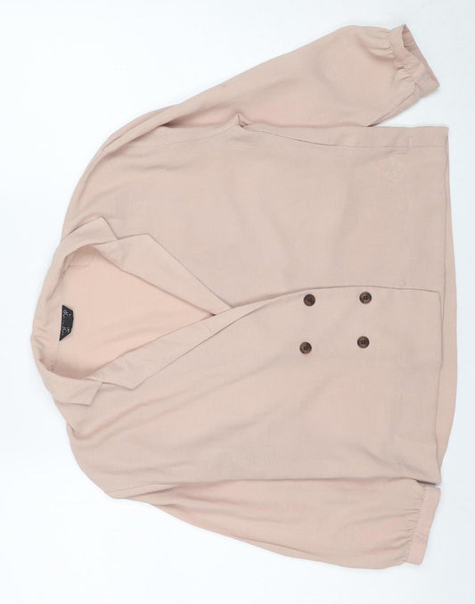Topshop Women's Beige Wrap Blouse Size 4