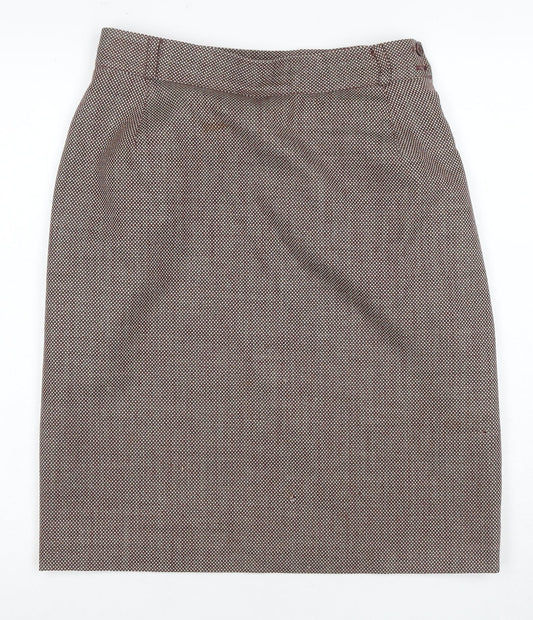 Jaeger Women's Multicoloured Wool Pencil Skirt Size 14 Vintage