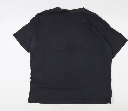 Unisex Adults UK Size L Bravado Black Basic T-Shirt