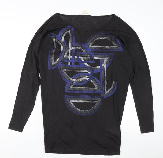 Womens UK Size XS Diesel Black T-Shirt