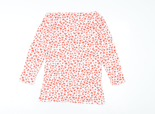Marks & Spencer Women's White Heart Print T-Shirt