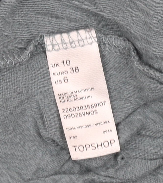 Womens UK Size 10 Topshop Green T-Shirt