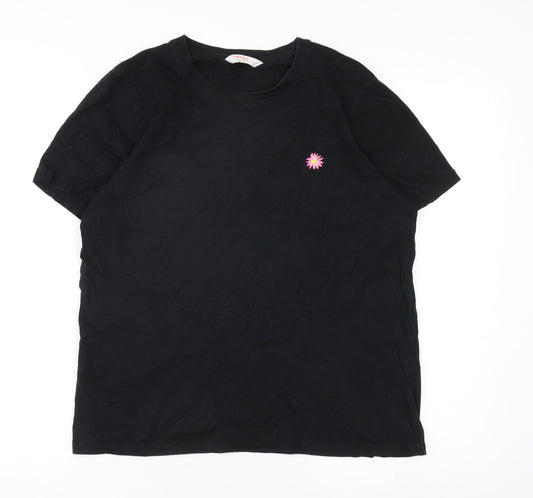Womens UK Size L John Lewis Black Basic T-Shirt