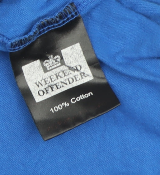 Weekend Offender Men's Blue Graphic T-Shirt Small