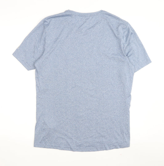 Reebok Men's Blue M Sports T-Shirt, Graphic Print, Moisture Wicking