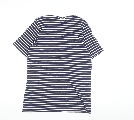 Womens UK Size 10 Cotton Traders Blue Basic T-Shirt