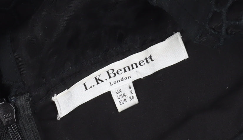 L.K. Bennett Women's Black Sleeveless Sheath Dress, Size 6