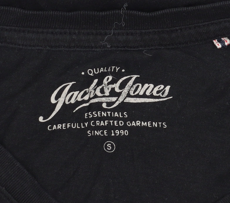 Mens UK Size S JACK & JONES Black T-Shirt