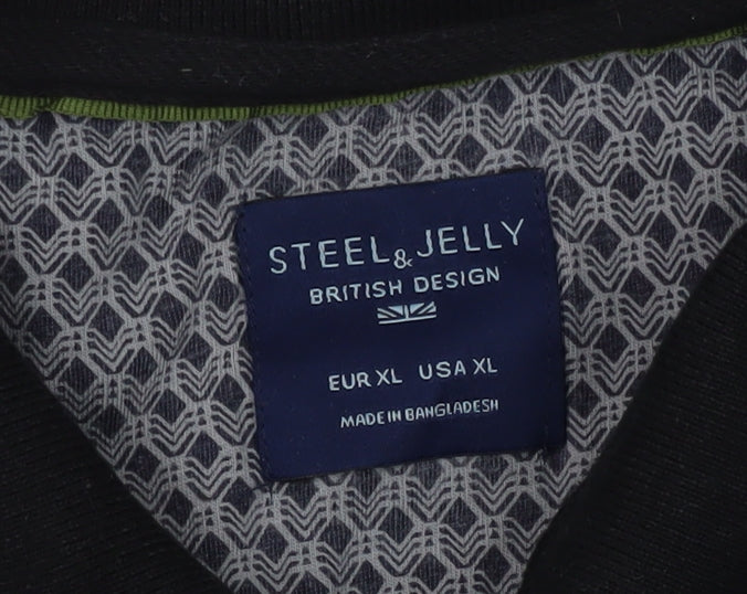 Steel & Jelly Men's Black XL Polo Shirt, Cotton