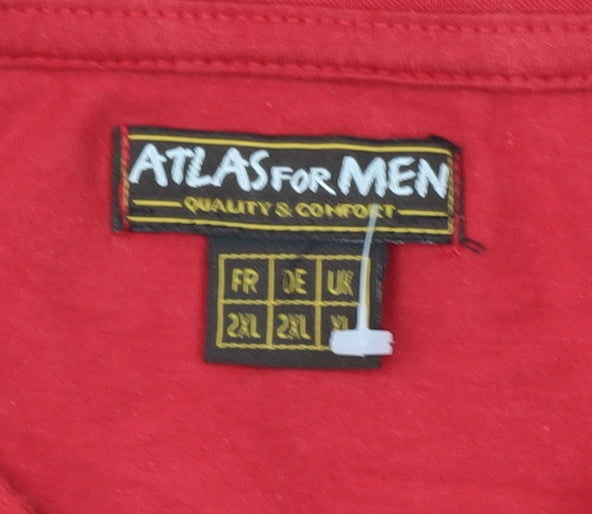 Mens UK Size 2XL Atlas for Men Red T-Shirt
