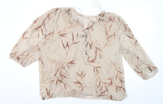 Womens UK Size 22 Bonmarché Beige Tunic Blouse