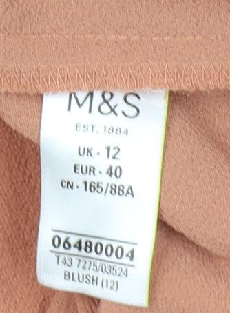 Womens UK Size 12 Marks and Spencer Pink Basic Blouse