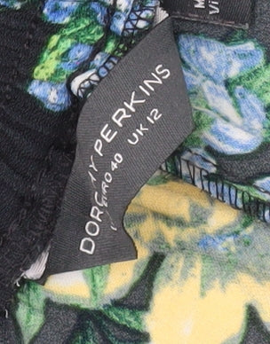 Womens UK Size 12 Dorothy Perkins Regular Fit Paperbag Multicoloured Trousers
