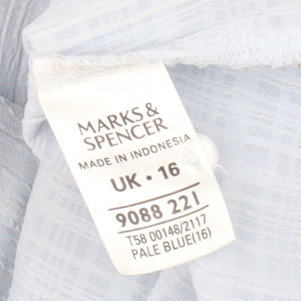 Womens UK Size 16 Marks and Spencer Blue Button-Up