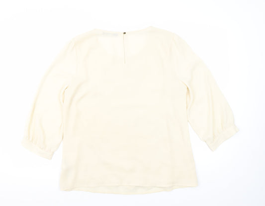 Oasis Women's Ivory Blouse, Size 14, Embroidered Design