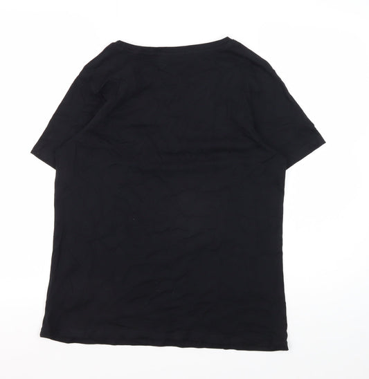 Womens UK Size S New Look Black Basic T-Shirt