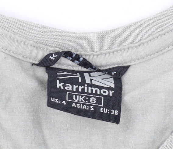 Karrimor Women's Grey V-Neck T-Shirt Size 8