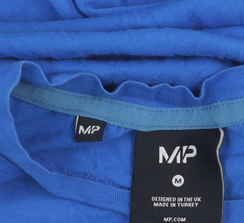 MP Men's Blue Crew Neck T-Shirt, Medium, Cotton Blend