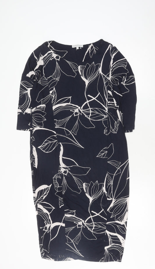 RJR John Rocha Women's Blue Floral Shift Dress Size 10
