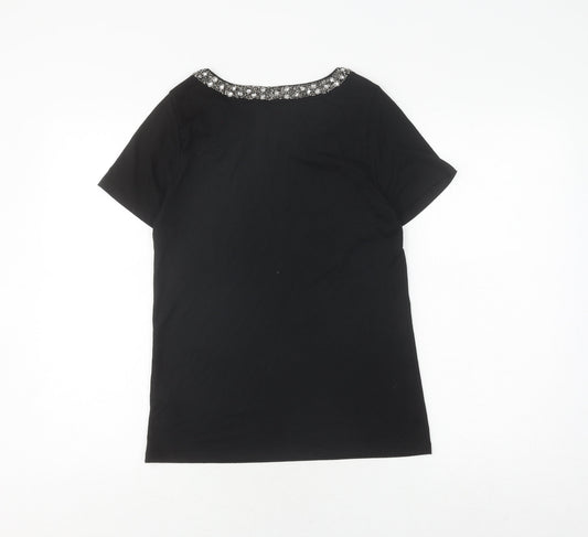 Womens UK Size 6 New Look Black T-Shirt