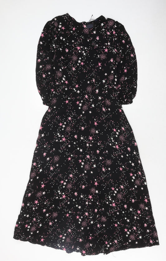 Marks and Spencer Women's Black Knee Length Dress - Size 6