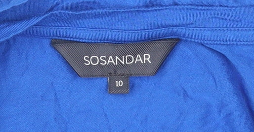 Womens UK Size 10 Sosandar Blue Basic T-Shirt