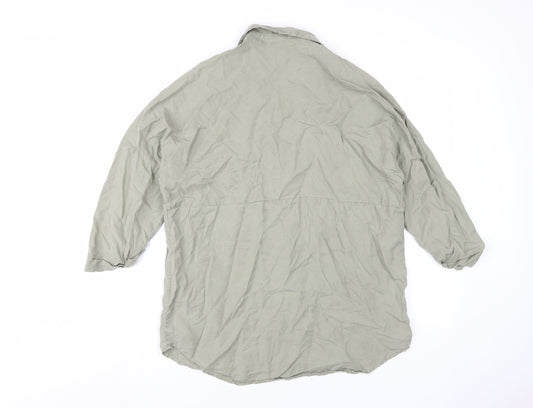 Womens UK Size XS Zara Green Button-Up