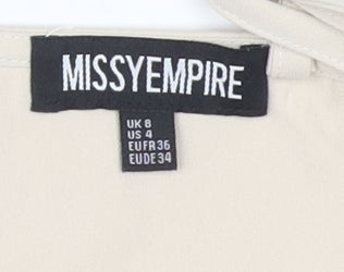 Womens UK Size 8 Missy Empire Beige Basic Tank