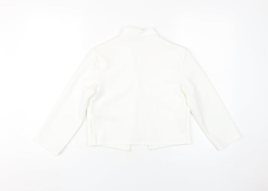 Quiz Women's White Cropped Jacket Size 8