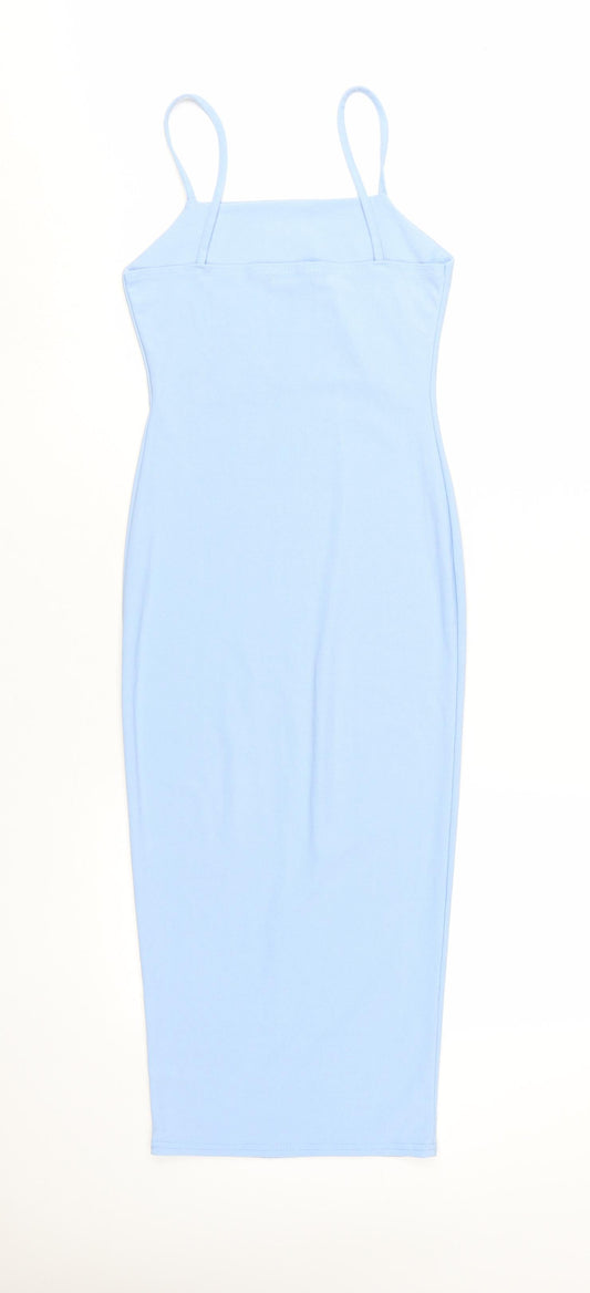 PrettyLittleThing Women's Blue Slip Dress Size 8
