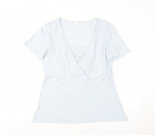 Mama Women's Blue Maternity Wrap T-Shirt L